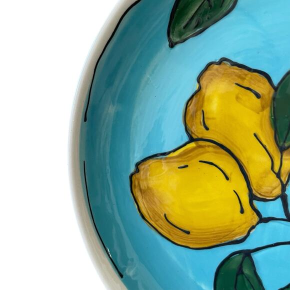 Blue Sky Clayworks Lemon Sky Side Plates 8in Set of 4 Blue & Yellow NEW - Picture 10 of 13